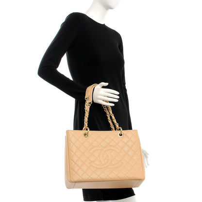 Chanel Caviar Quilted Grand Shopping Tote GST Beige Clair 2 of 10