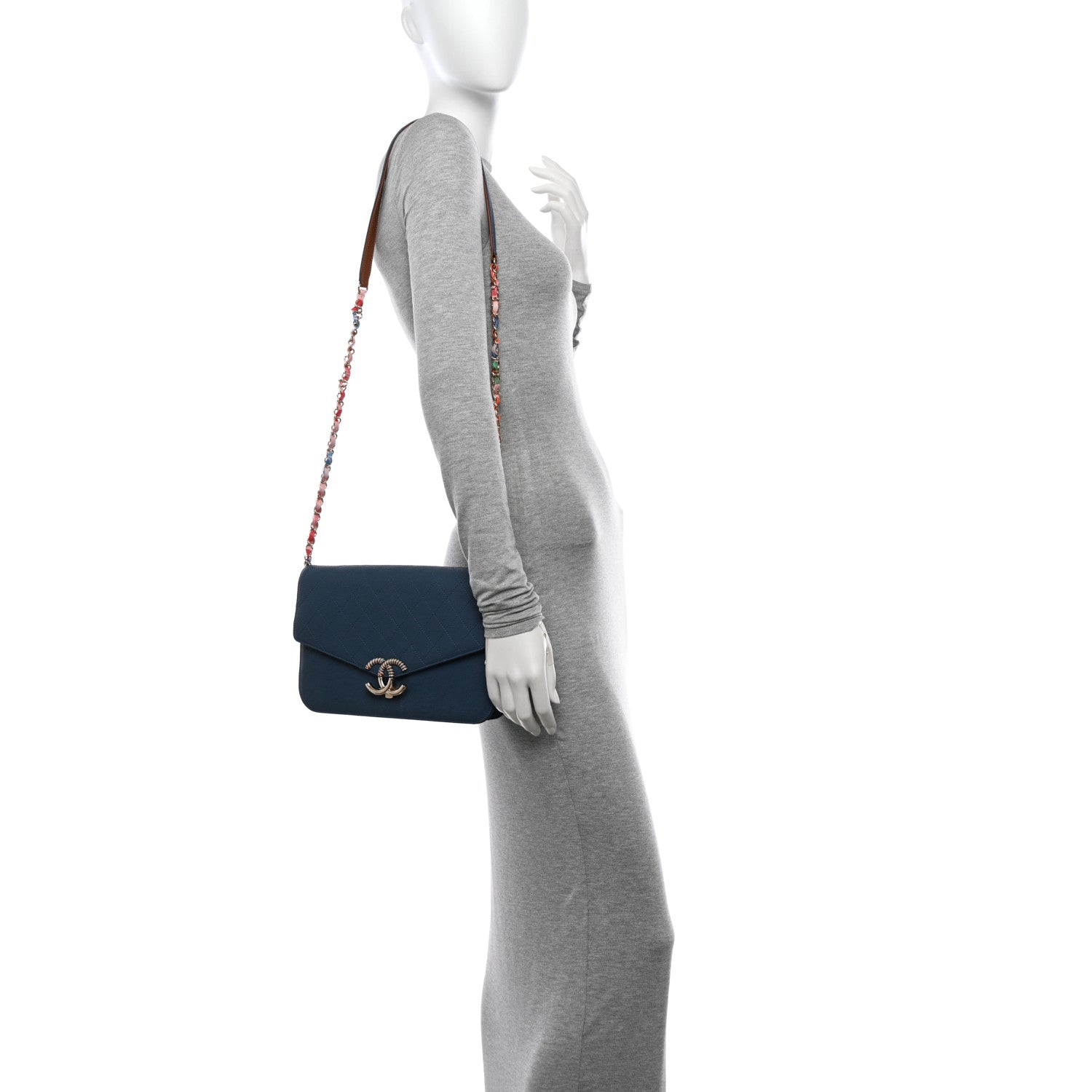 Chanel Grained Calfskin Quilted Cuba Flap Blue 2 of 11