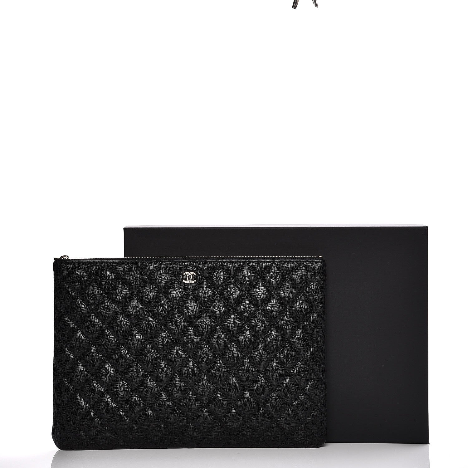 Chanel Caviar Quilted Large Cosmetic Case Black 8 of 8