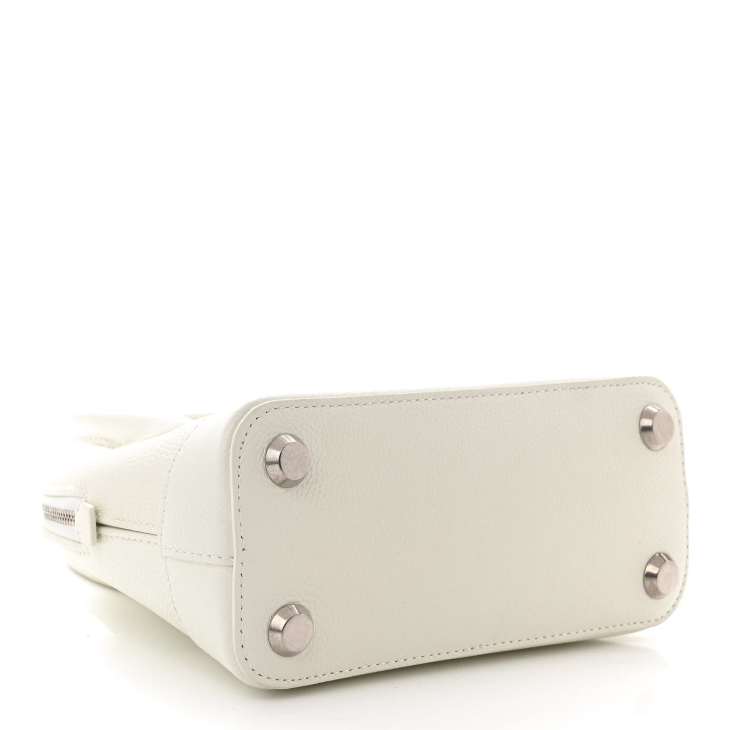 Grained Calfskin XXS Ville Top Handle Bag White Black
