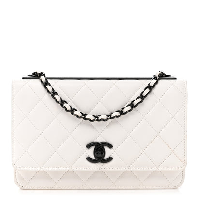 Chanel Lambskin Quilted Mini Trendy CC Wallet On Chain WOC White 1 of 11