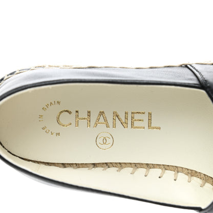 Chanel Lambskin CC Espadrilles 35 Black White Dark Grey 7 of 9