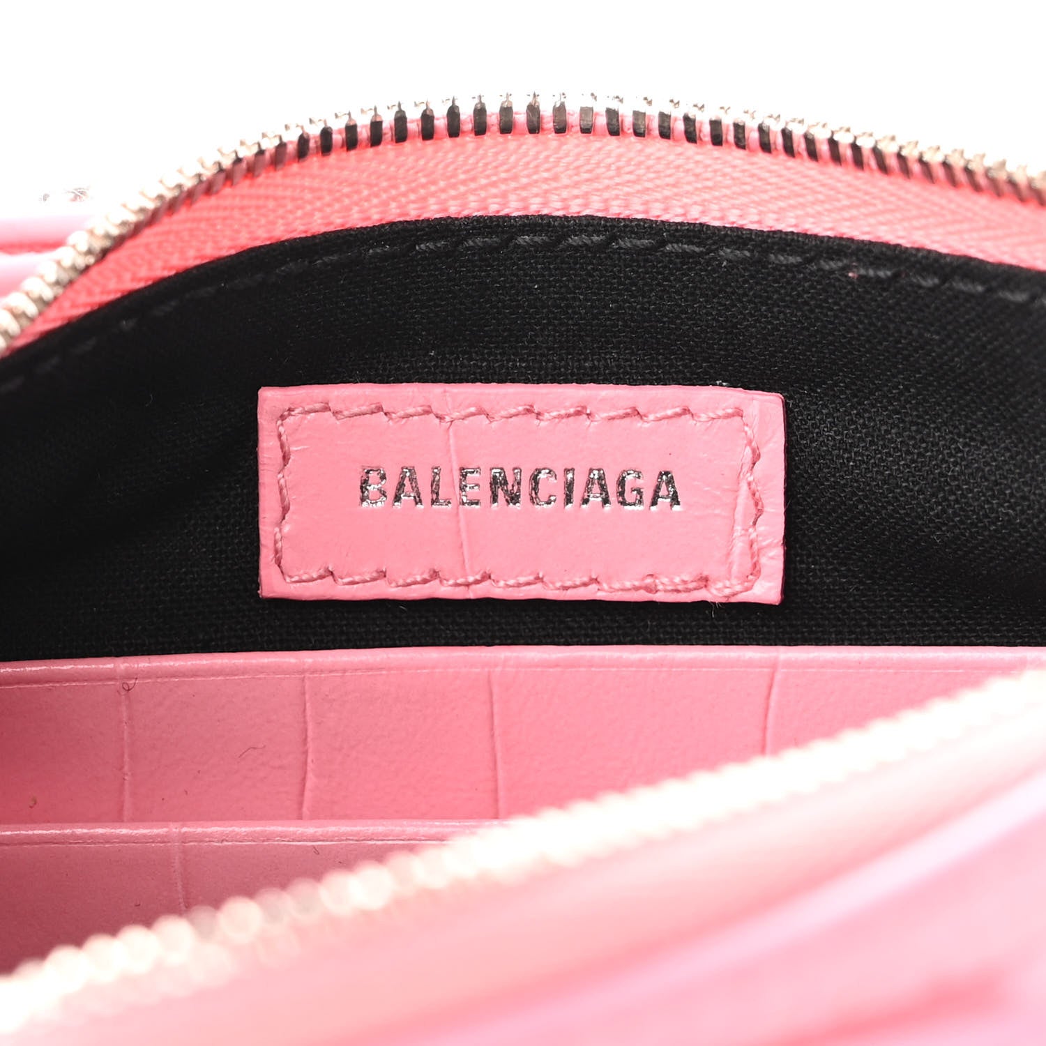 Balenciaga Extra Supple Calfskin Crocodile Embossed Le Cagole Mini Purse With Chain Sweet Pink 6 of 9