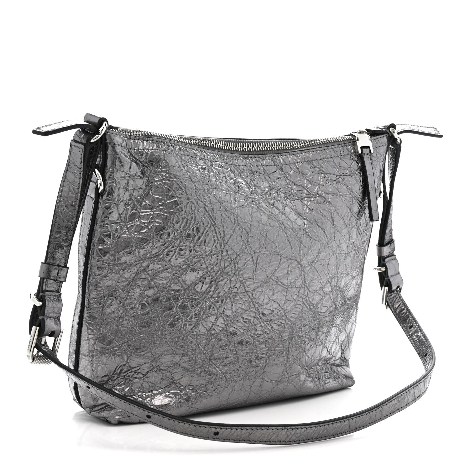 Givenchy Metallic Calfskin Small Voyou Bag Silver 3 of 10
