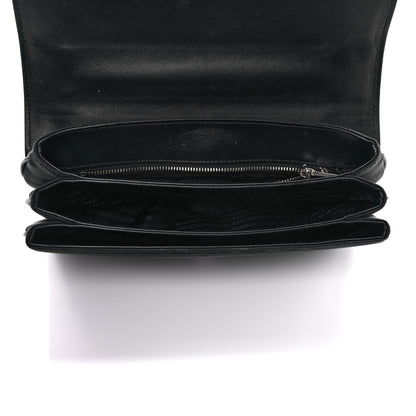 Prada Saffiano Tessuto Nylon Chain Shoulder Bag Black 5 of 9