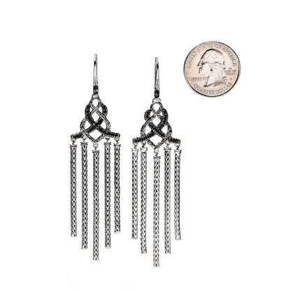 John Hardy Sterling Silver Black Sapphire Classic Chain Chandelier Earrings 2 of 4