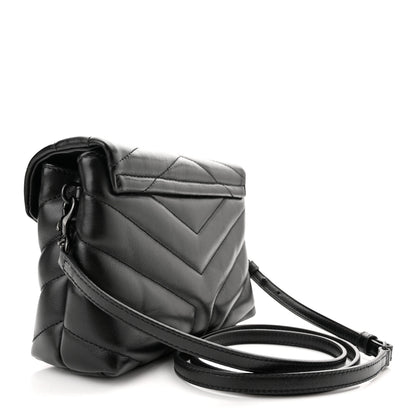 Saint Laurent Calfskin Y Quilted Monogram Toy Loulou Crossbody Bag Black 4 of 12