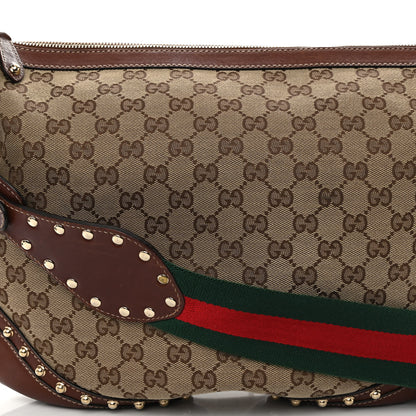 Gucci Monogram Web Studded Pelham Shoulder Bag Dark Brown 8 of 12