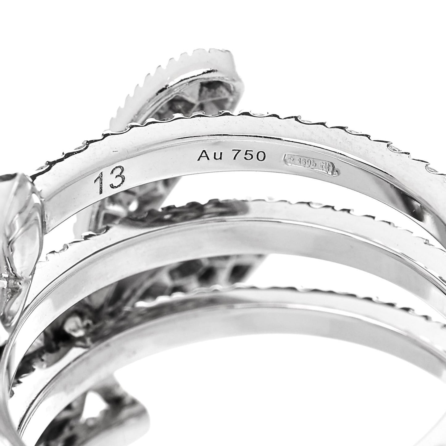 18K White Gold Diamond Flora Butterfly Ring 53 6.25