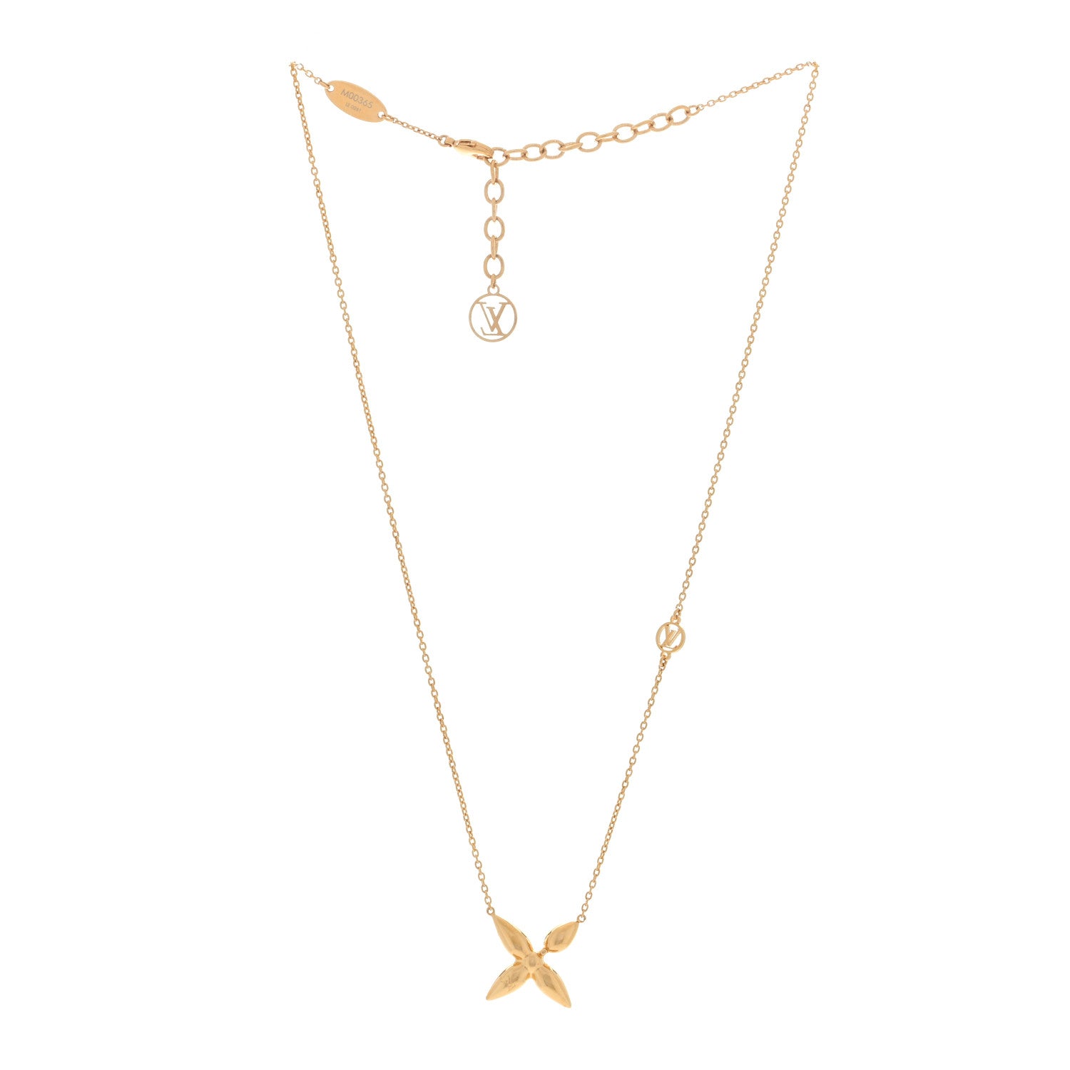 Louis Vuitton Metal Louisette Necklace Gold 2 of 3