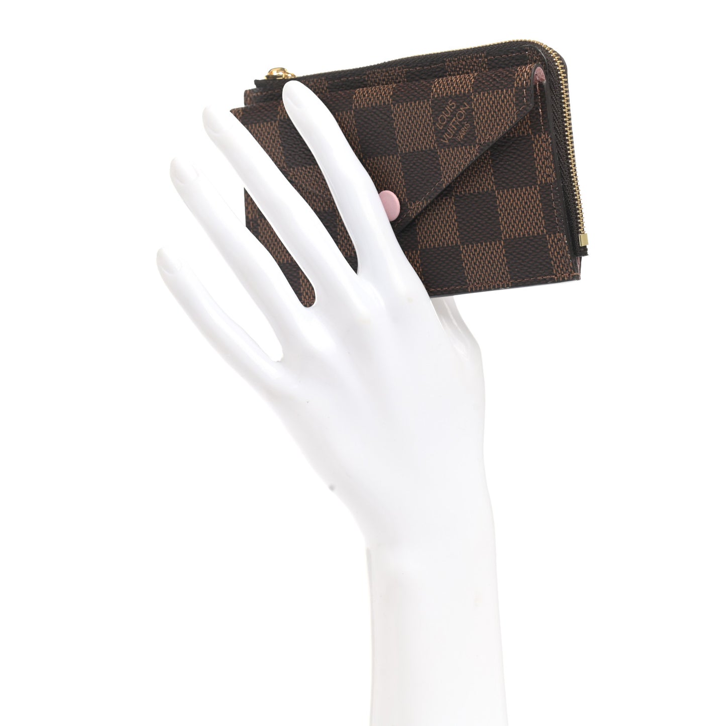 Damier Ebene Recto Verso Card Holder Rose Ballerine