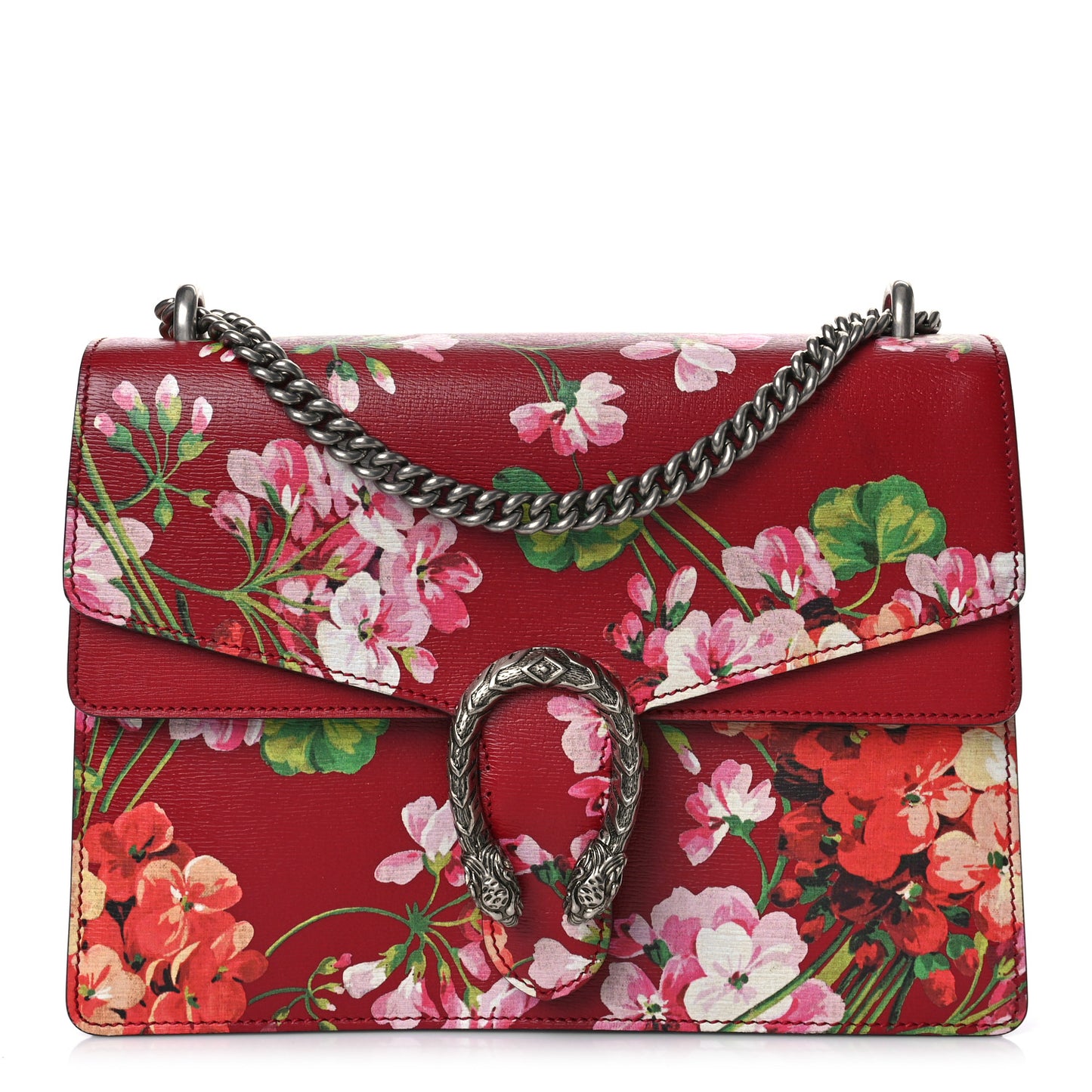 Calfskin Blooms Print Medium Dionysus Shoulder Bag Romantic Cherry Multicolor