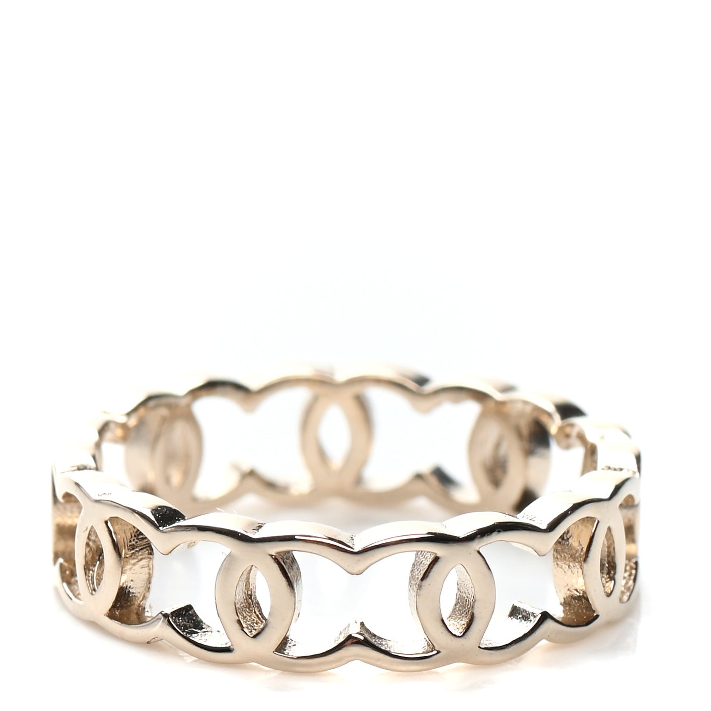 Metal Chain CC Ring 6.25 Gold