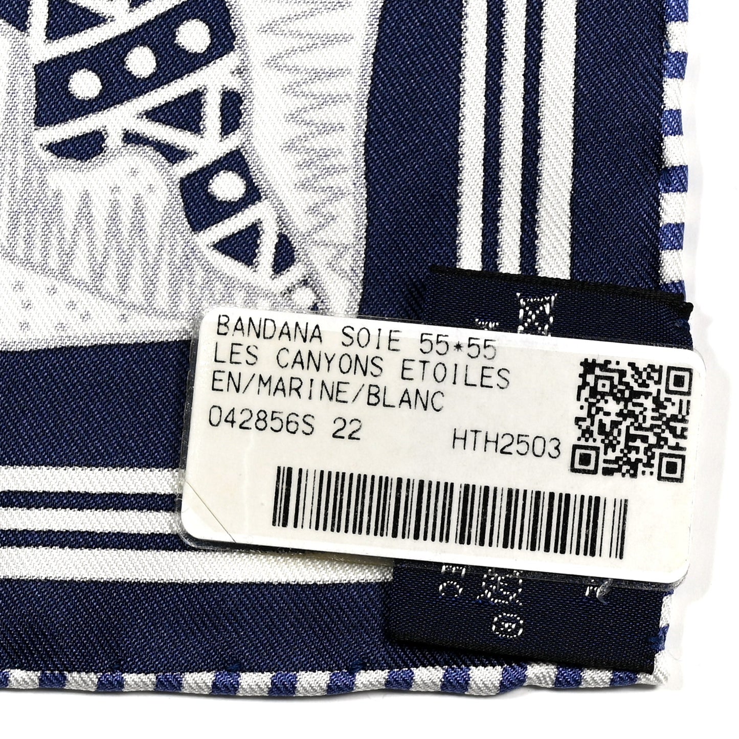 Silk Les Canyons Etoiles Bandana Scarf 55 Marine White