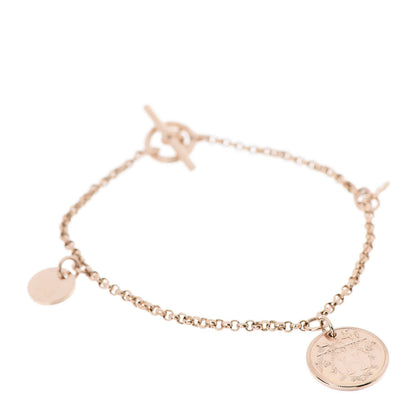Hermes 18K Rose Gold Diamond PM Ex-Libris Bracelet SH 1 of 5
