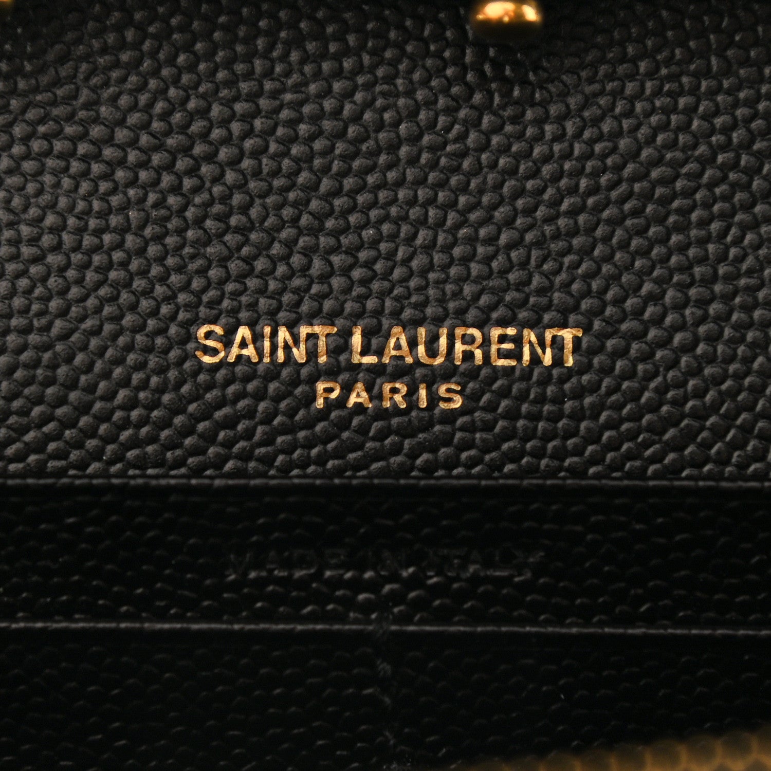 Saint Laurent Grain De Poudre Matelasse Chevron Monogram Chain Wallet Black 6 of 8
