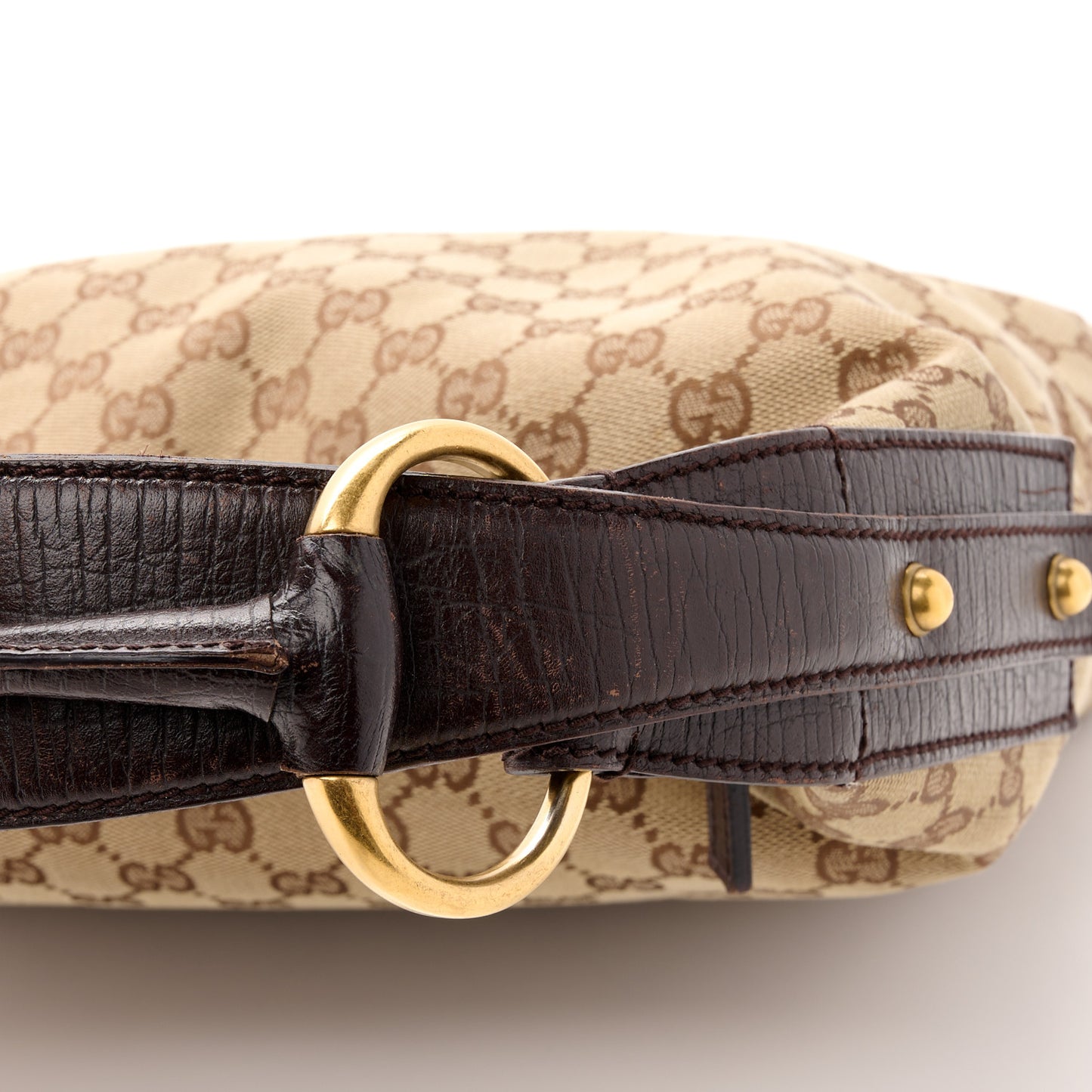 Monogram Medium Horsebit Chain Hobo Dark Brown