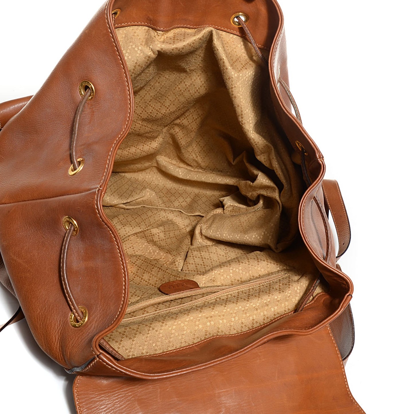 Leather Bamboo Backpack Brown