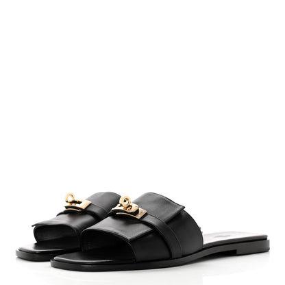 Hermes Calfskin Giulia Sandals 40.5 Black 3 of 15