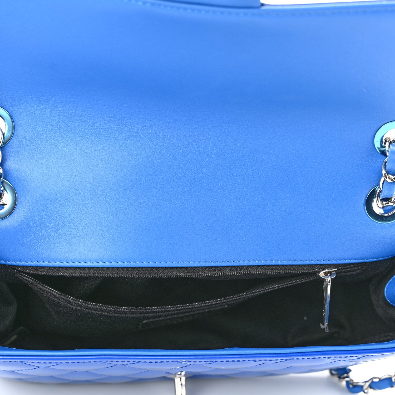 Chanel Patent Quilted Large Coco Shine Flap Blue 5 of 11