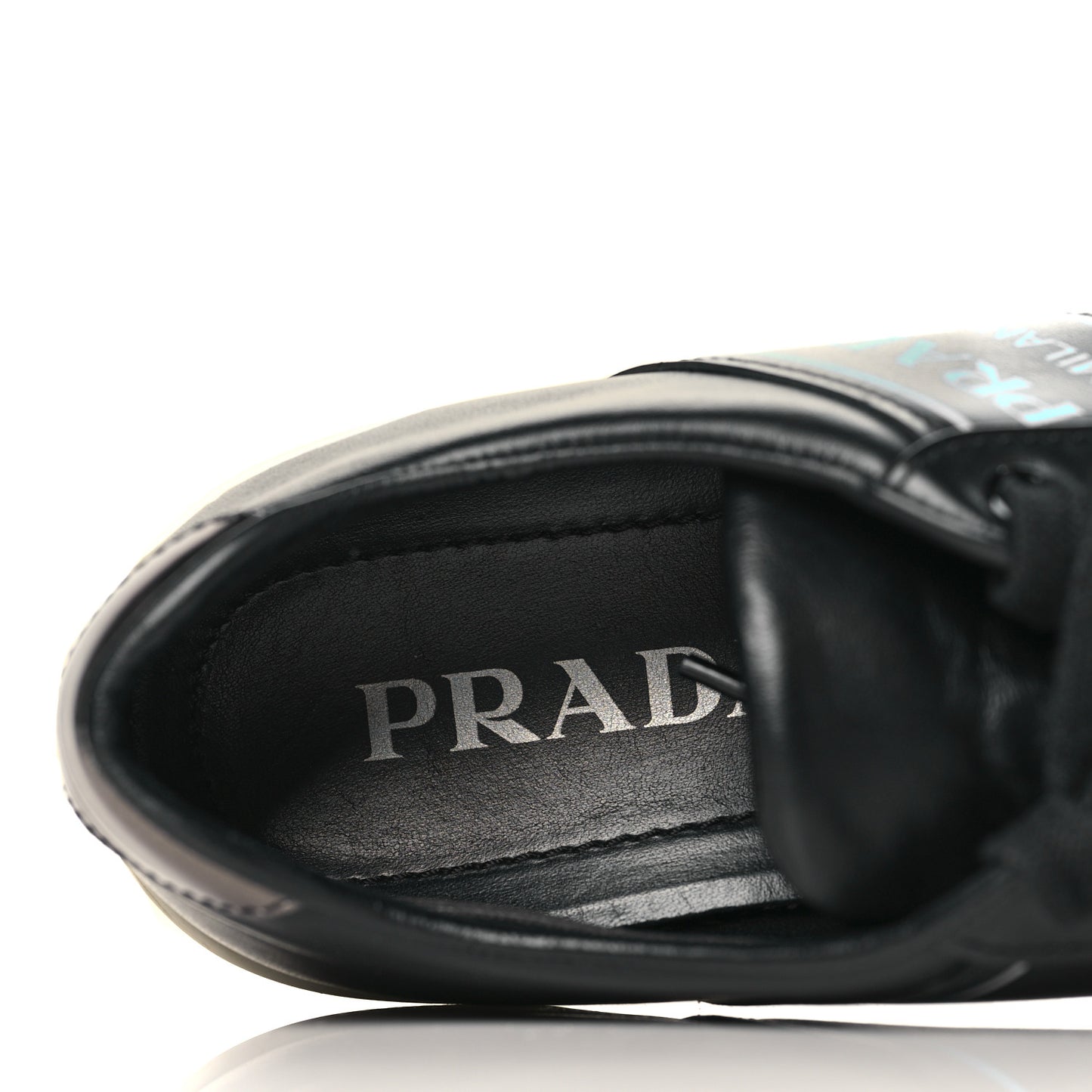 Calfskin Low Top Sneakers 36 Black Blue