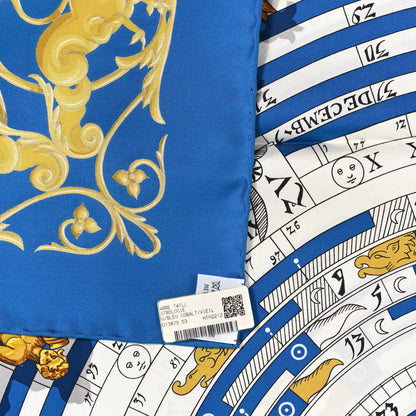 Hermes Silk Astrologie Scarf 90 Bleu Cobalt Vieil 3 of 4