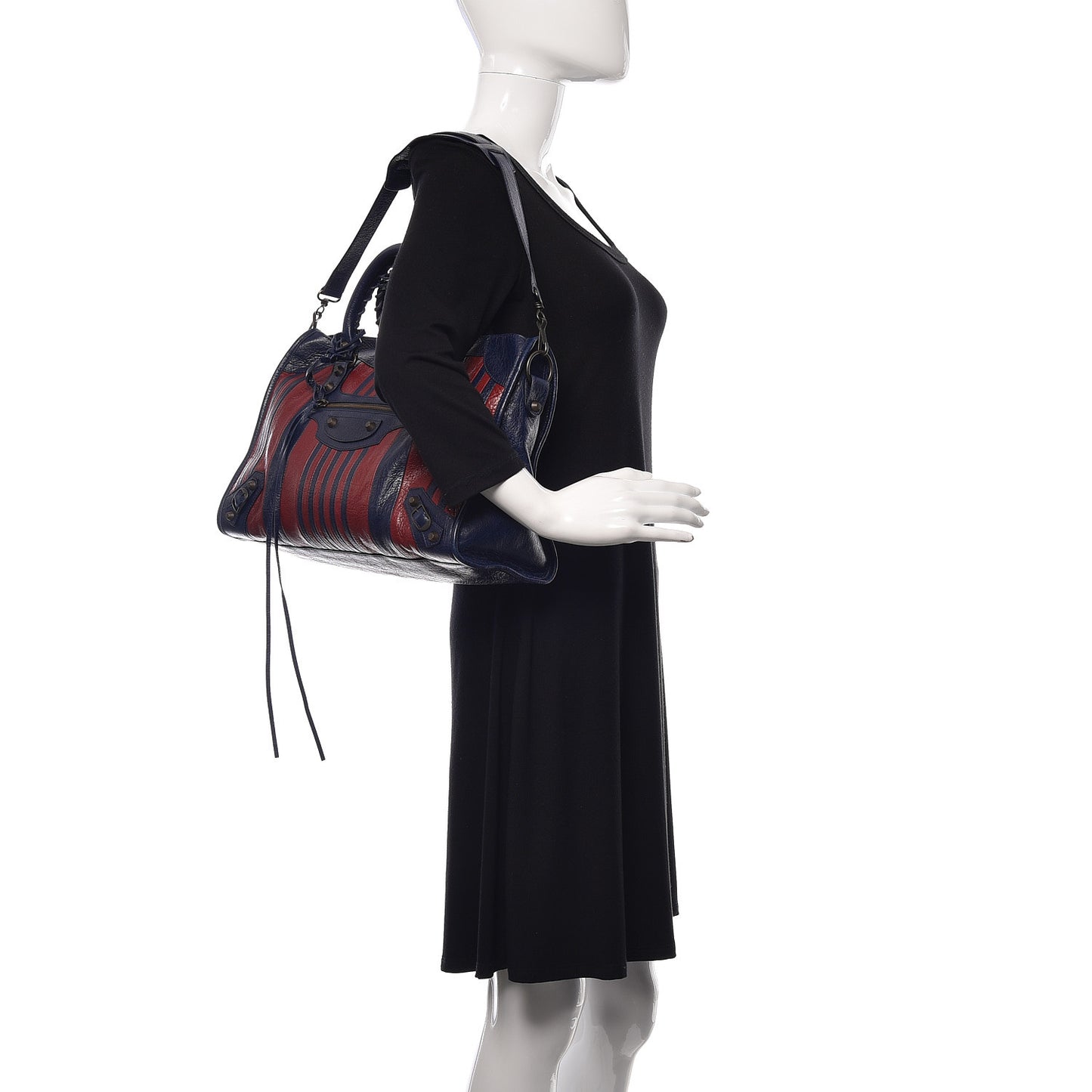 Cuir Arena Striped Classic Hardware City Bleu Nuit Rouge