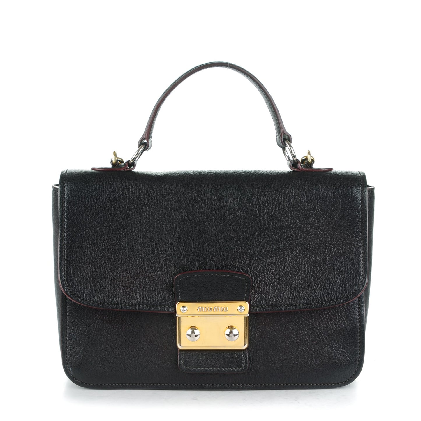 Goatskin Madras Shoulder Bag Nero Black