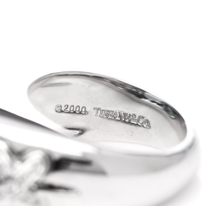 Tiffany 18K White Gold Aquamarine Diamond X Cocktail Ring 52 6 5 of 7