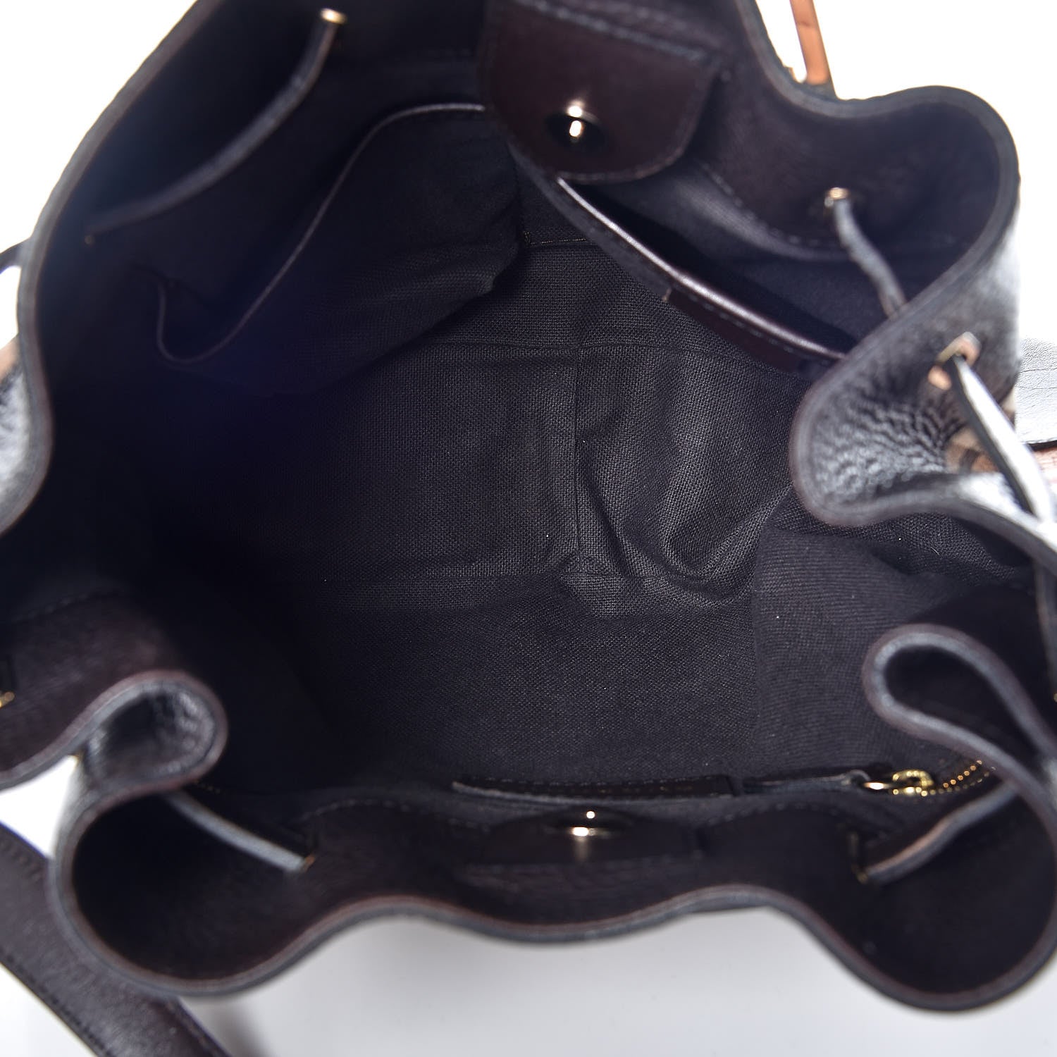 Burberry Grained Calfskin Haymarket Check Hobo Dark Brown 7 of 11