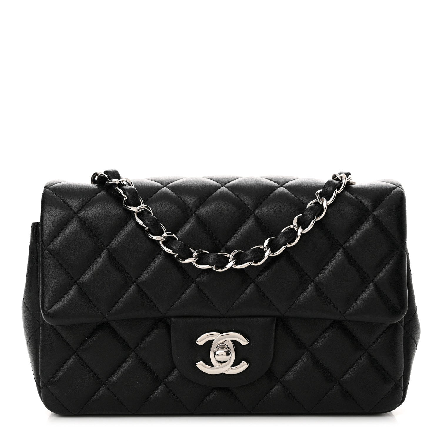 Chanel Lambskin Quilted Mini Rectangular Flap Black 1 of 12