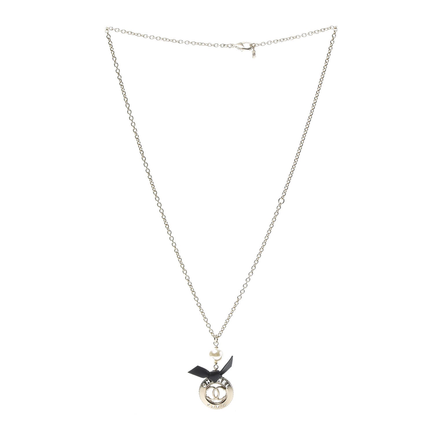 Chanel Pearl CC Medallion Necklace Gold 3 of 6