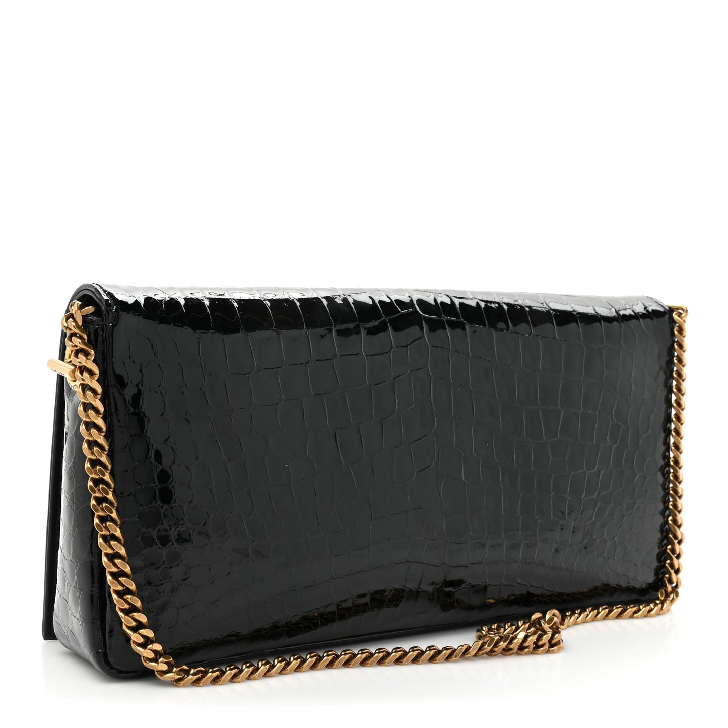 Alligator Embossed Patent Leather Monogram Kate 99 Black