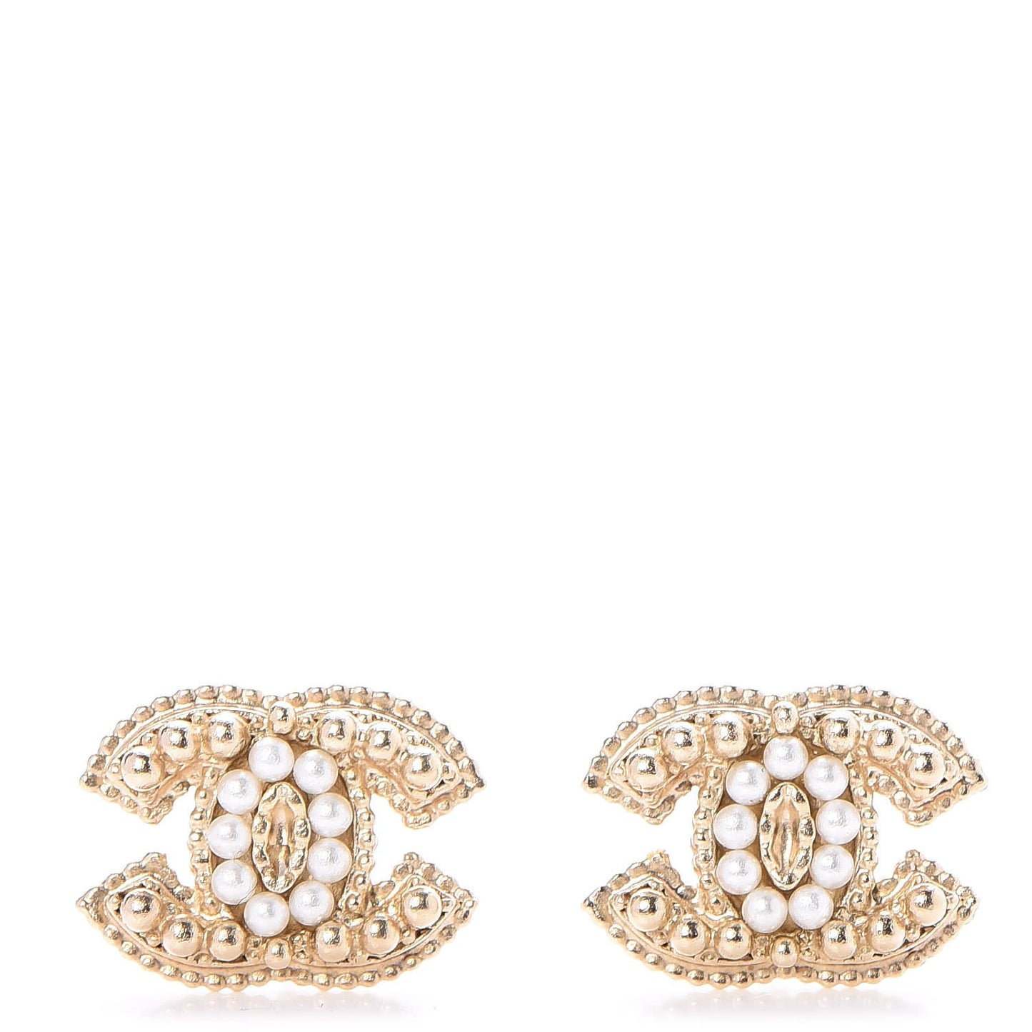 Pearl CC Earrings Gold