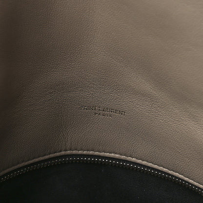 Saint Laurent Lambskin Quilted Medium Loulou Puffer Monogram Chain Satchel Dark Beige 7 of 12