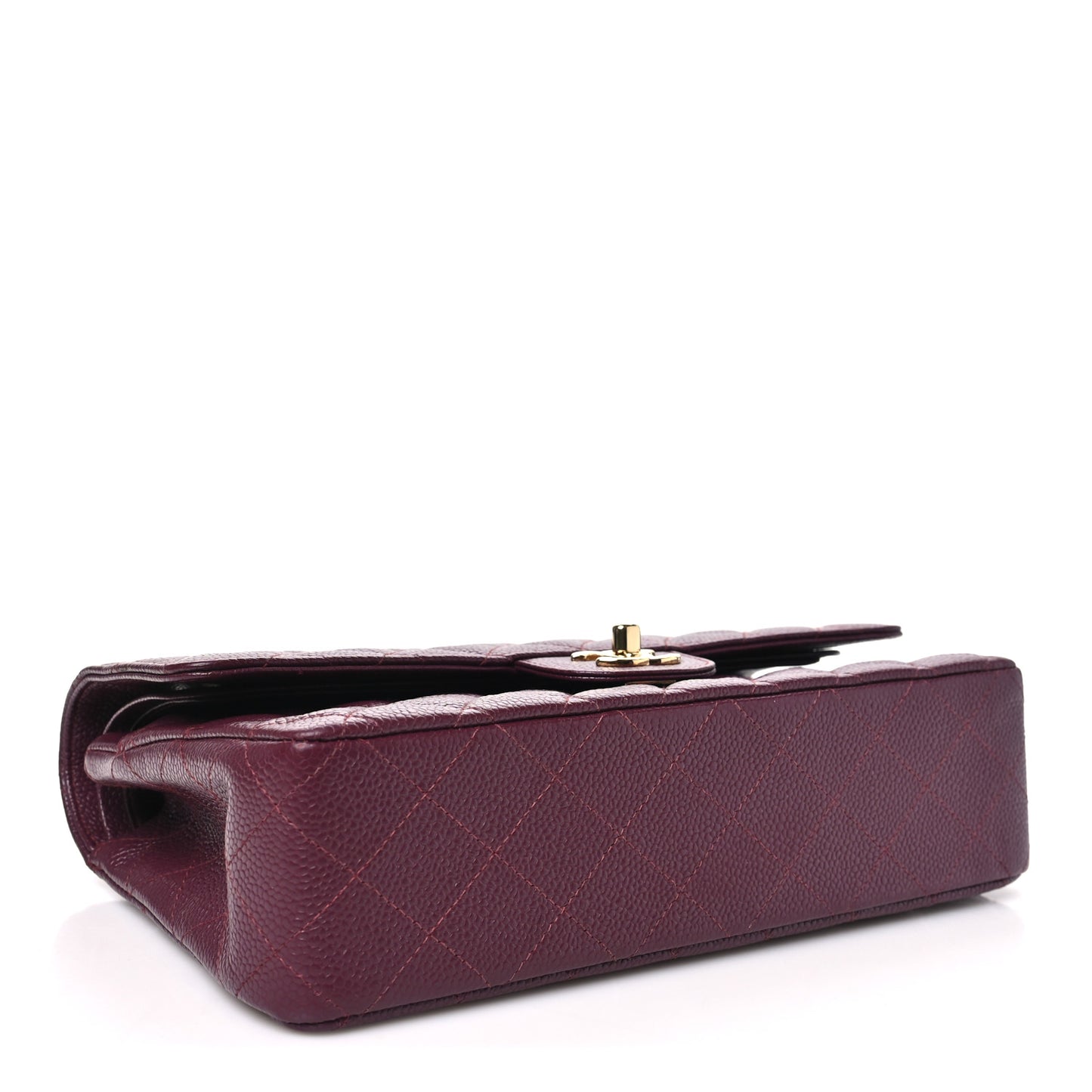 Caviar Quilted Medium Double Flap Burgundy
