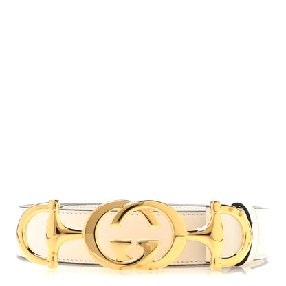 Gucci Calfskin Trapuntata Zumi 30mm Belt 100 40 White 1 of 5