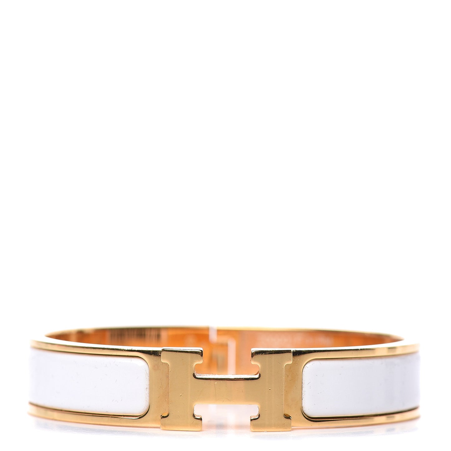 Enamel Narrow Clic Clac H Bracelet PM White