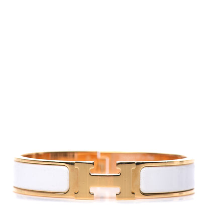 Hermes Enamel Narrow Clic Clac H Bracelet PM White 1 of 7