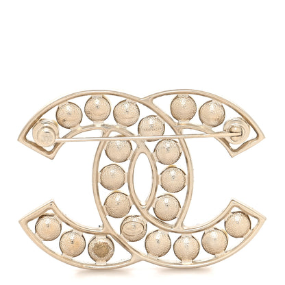 Chanel CC Pearl Brooch Pin Gold 3 of 4