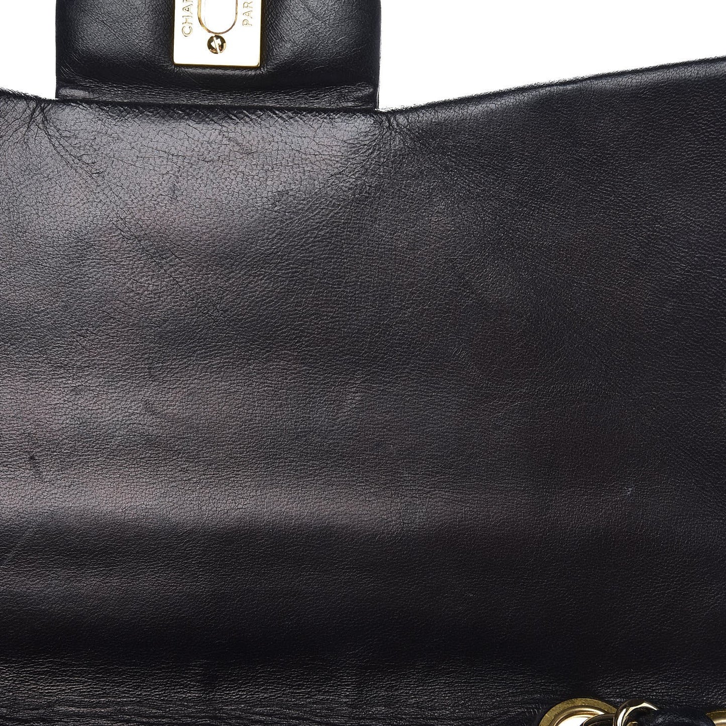 Lambskin Quilted Jumbo Single Flap Black