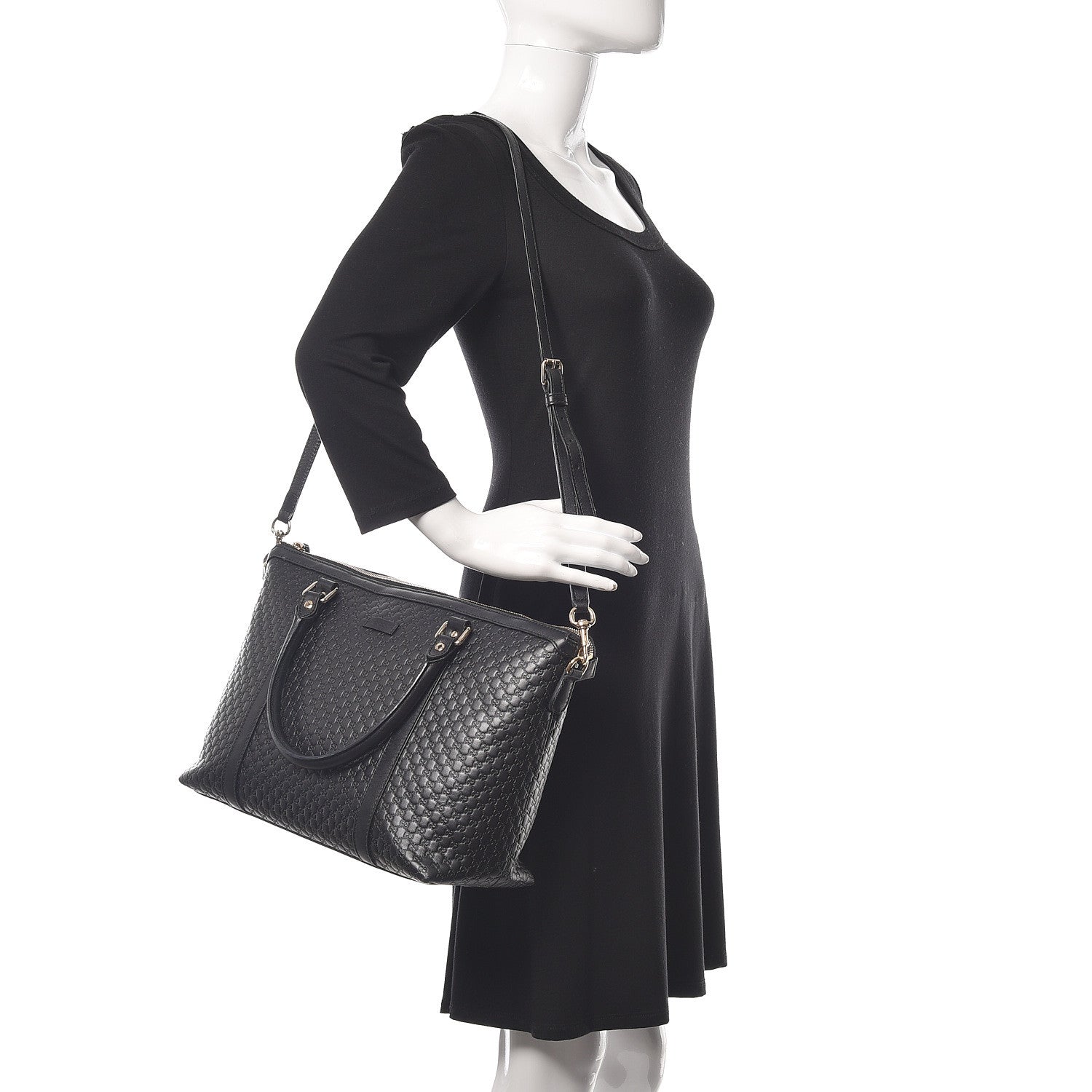 Gucci Soft Microguccissima Medium Zippered Satchel Black 2 of 17