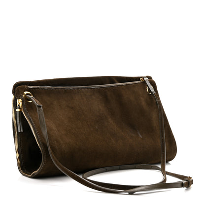The Row Suede Calfskin Party Time 7 Bag Dark Olive 2 of 11