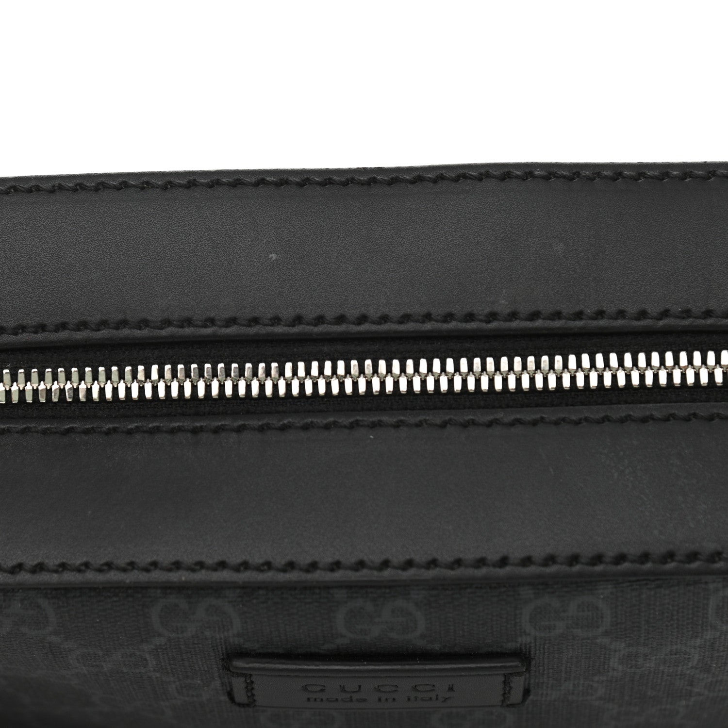 Gucci GG Supreme Monogram Web Shoulder Bag Black Grey 11 of 13