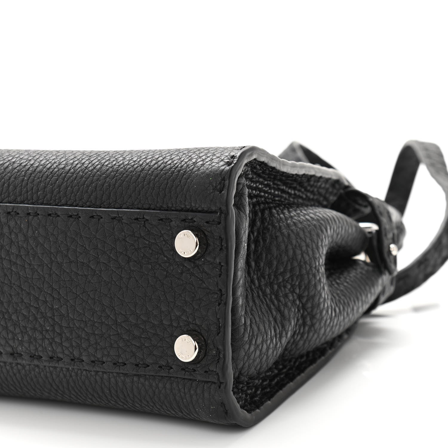 Fendi Cuoio Romano Selleria Bi-Color Mini Peekaboo Iconic Satchel Black Mou 7 of 10