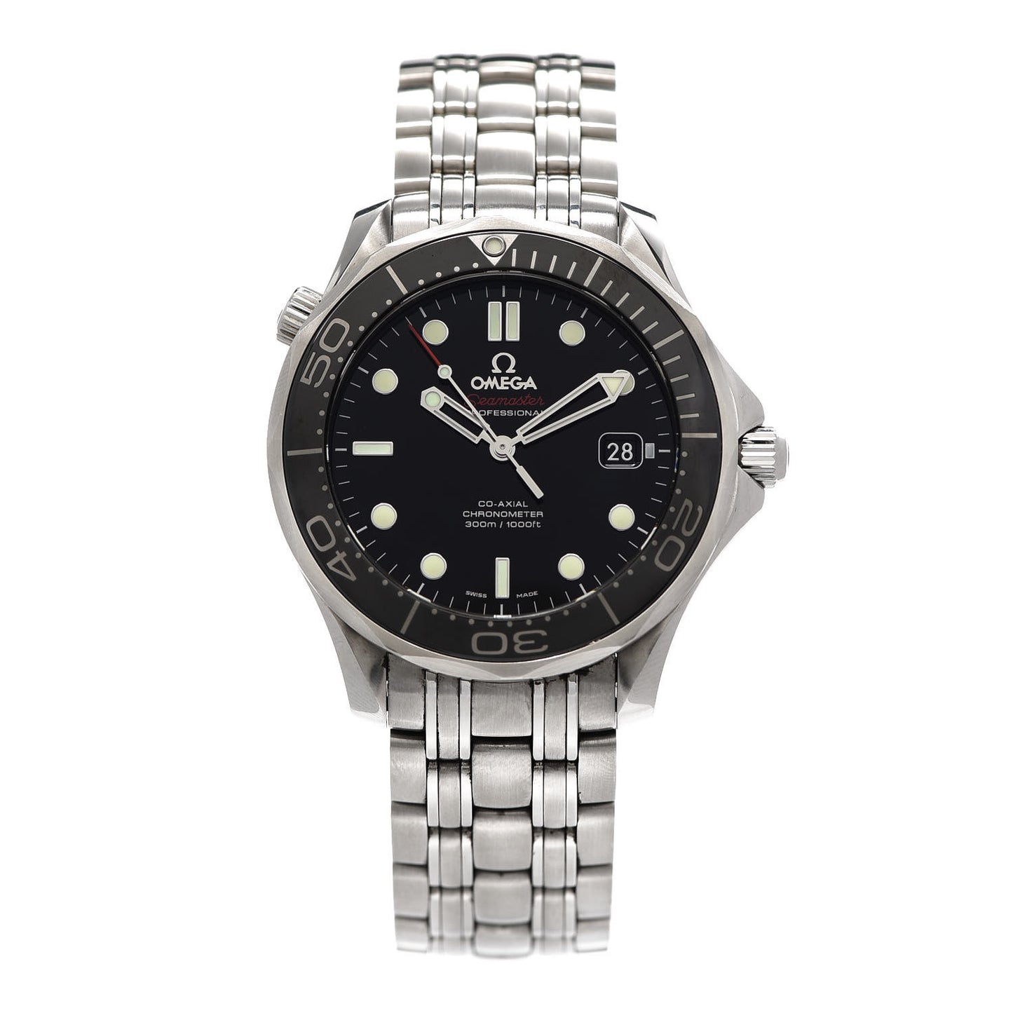 Stainless Steel 41mm Seamaster Professional Co-Axial Diver Automatic Watch Black 212.30.41.20.01.003