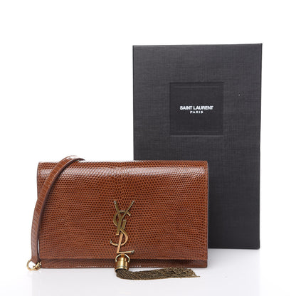 Saint Laurent Lizard Kate Monogram Tassel Chain Wallet Cognac 11 of 11