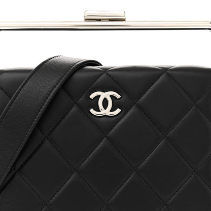 Chanel Quilted Lambskin Metal Bar Clutch Bag Black 8 of 11