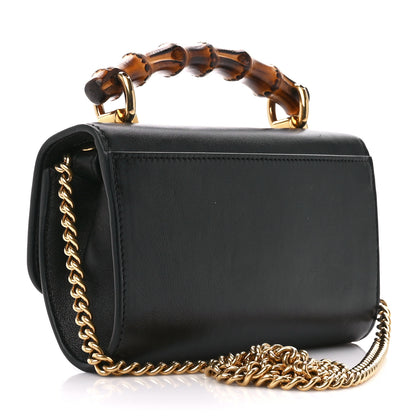 Gucci Wonka Grain Calfskin Mini Diana Bamboo Top Handle Shoulder Bag Black 3 of 11
