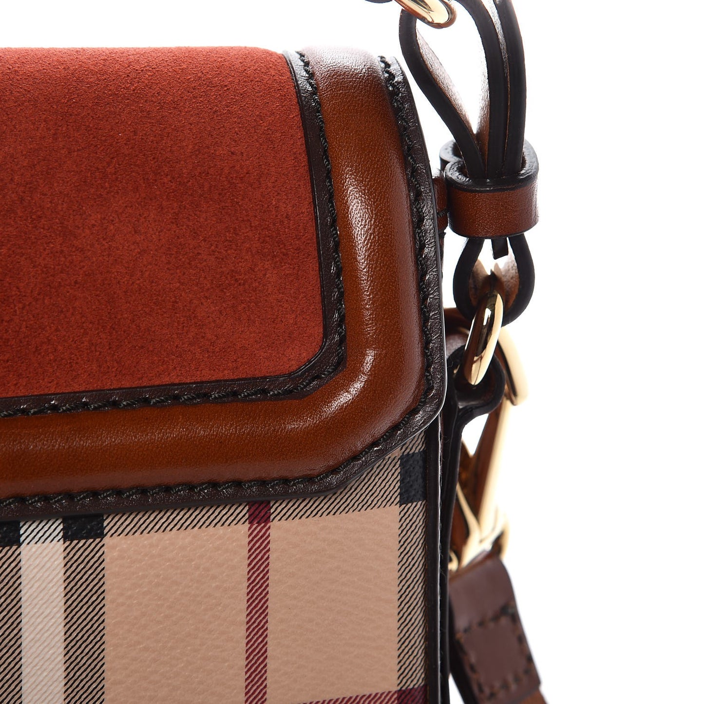 Haymarket Check Suede Brickfield Crossbody Brown